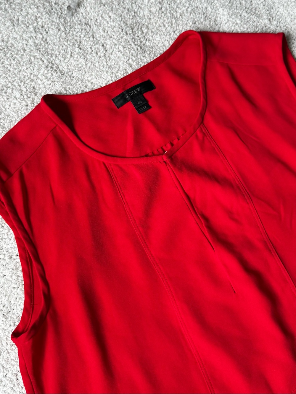 J. Crew Bright Red Sleeveless Pleated Shell